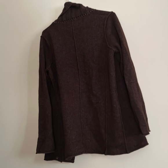 Espirit chocolate brown long sleeve open  knit cardigan with buttons Sz L - Picture 7 of 7
